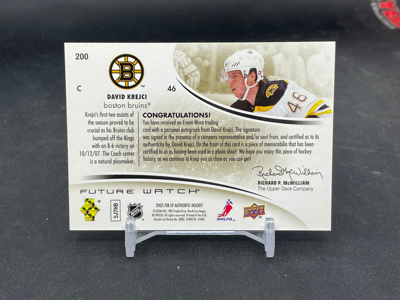 2007 UPPER DECK SP AUTHENTIC - FUTURE WATCH PATCH AUTO - D. KREJCI - #200 - #'D/100 - RELIC - AUTOGRAPH - RC