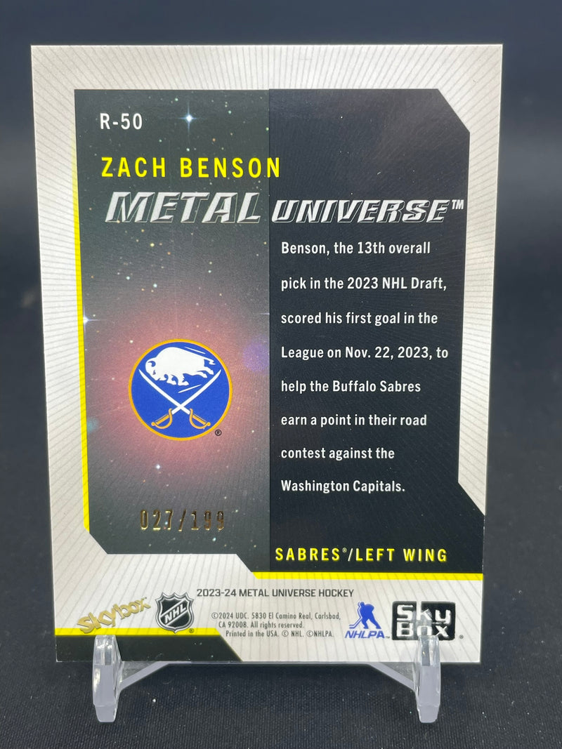 2023 UPPER DECK SKYBOX METAL UNIVERSE - PURPLE - 2008-09 ROOKIE RETROS - Z. BENSON - #R-50 - #'D/199 - RC