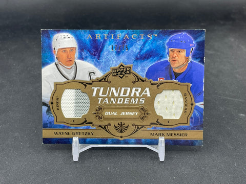 2008 UPPER DECK ARTIFACTS - TUNDRA TANDEMS - W. GRETZKY / M. MESSIER - #TT-GM - #'D/75 - DUAL RELIC