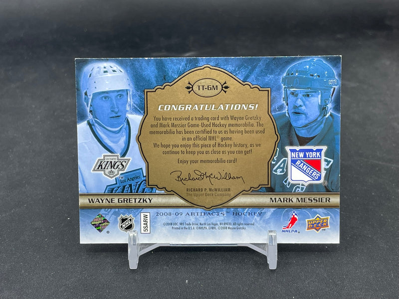 2008 UPPER DECK ARTIFACTS - TUNDRA TANDEMS - W. GRETZKY / M. MESSIER - #TT-GM - #'D/75 - DUAL RELIC