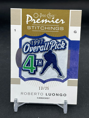 2007 O-PEE-CHEE - GOLD - PREMIER STITCHINGS - R. LUONGO - #PS-RL - #'D/25 - RELIC