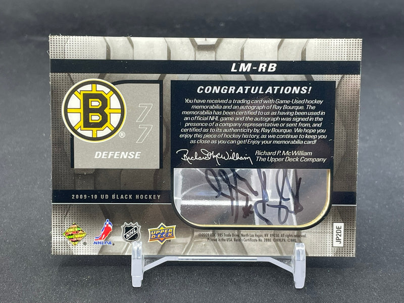 2009 UPPER DECK BLACK - R. BOURQUE - #LM-RB - #'D/50 - DUAL RELIC - AUTOGRAPH