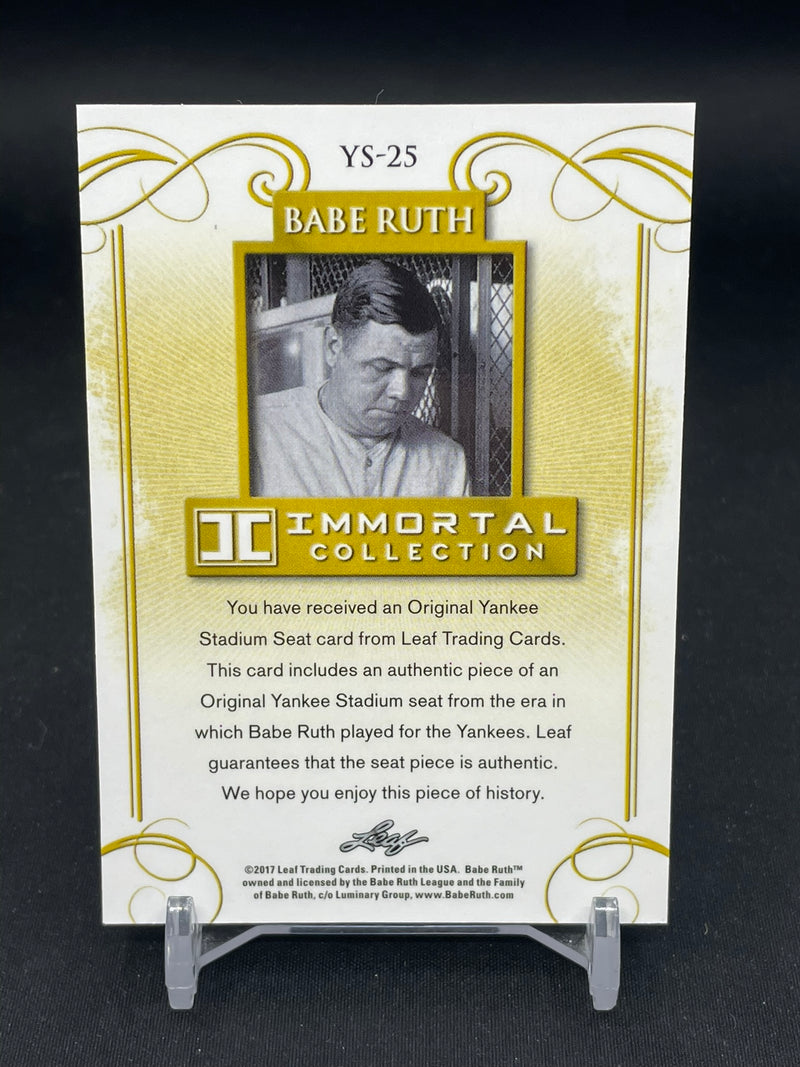 2017 LEAF IMMORTAL - RED - B. RUTH - #YS-25 - #'D/20 - RELIC