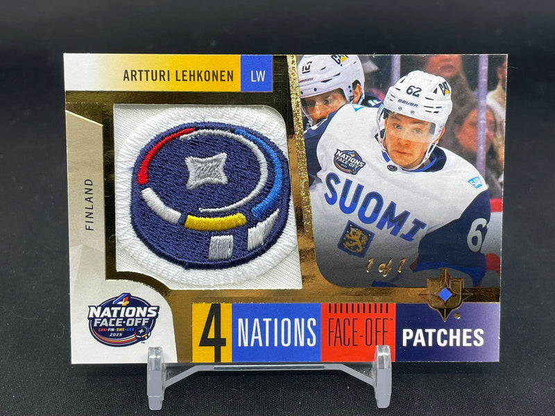 2025 UPPER DECK ULTIMATE - 4 NATIONS FACE-OFF PATCHES PATCHES - A. LEHKONEN - #4NP-AL - #1/1 - RELIC