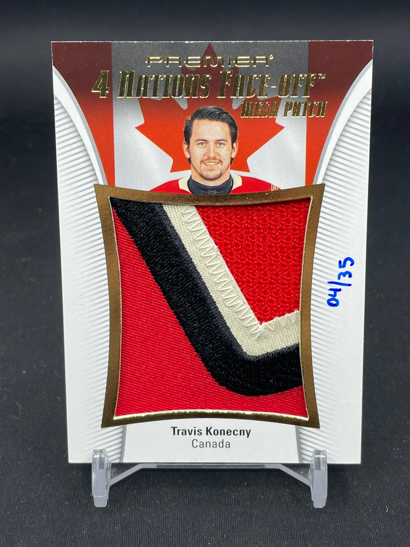 2025 UPPER DECK PREMIER - 4 NATIONS FACE-OFF MEGA PATCH - T. KONECNY - #4MP-TK - #'D/35 - RELIC - AUTOGRAPH