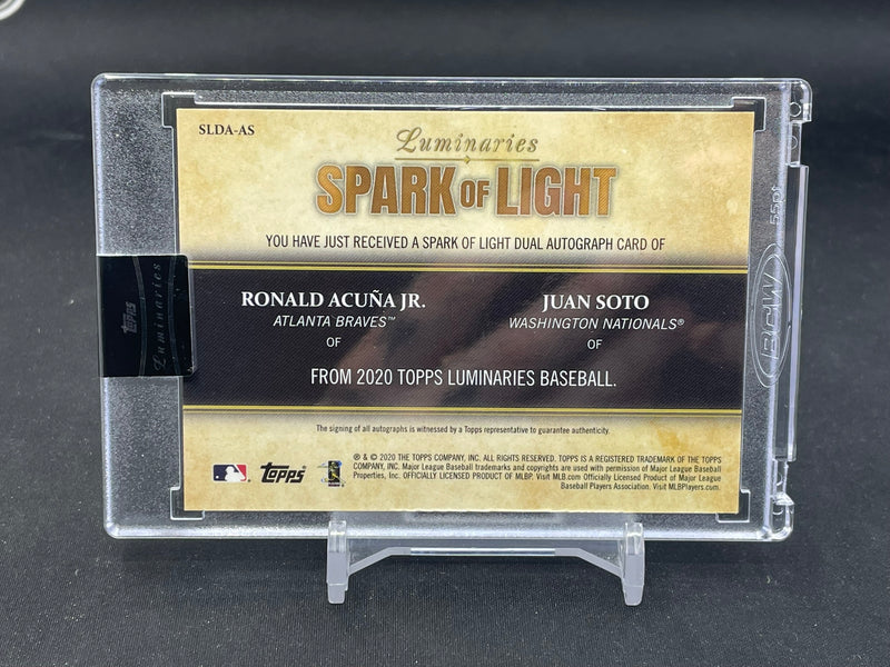 2020 TOPPS LUMINARIES - SPARK OF LIGHT - R. ACUNA JR. / J. SOTO - #SLDA-AS - #'D/15 - DUAL AUTOGRAPH