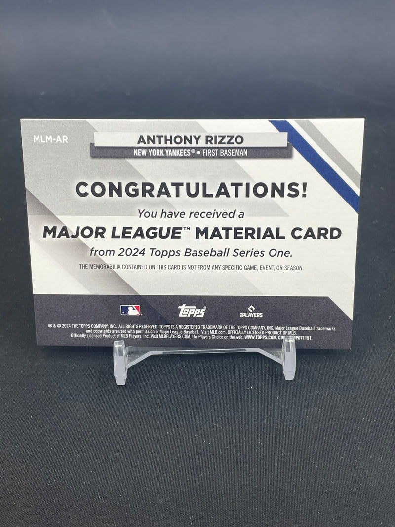 2024 TOPPS SERIES ONE - MAJOR LEAGUE MATERIAL - A. RIZZO -