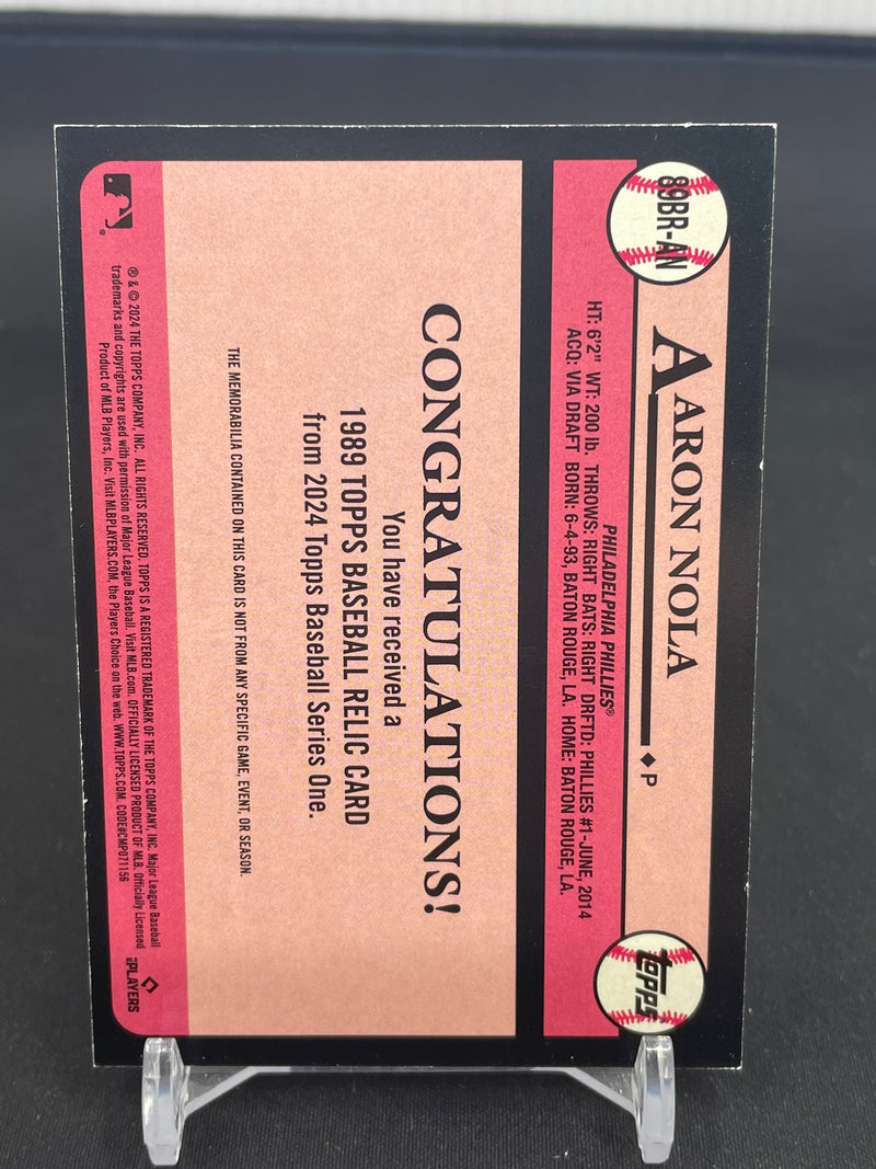 2024 TOPPS SERIES ONE - 1989 TOPPS BASEBALL RELIC CARD - A. NOLA -