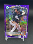 2025 TOPPS BOWMAN CHROME - PURPLE MOJO REFRACTOR - 1ST BOWMAN - J. LEVEL - #BCP-147 - #'D/250