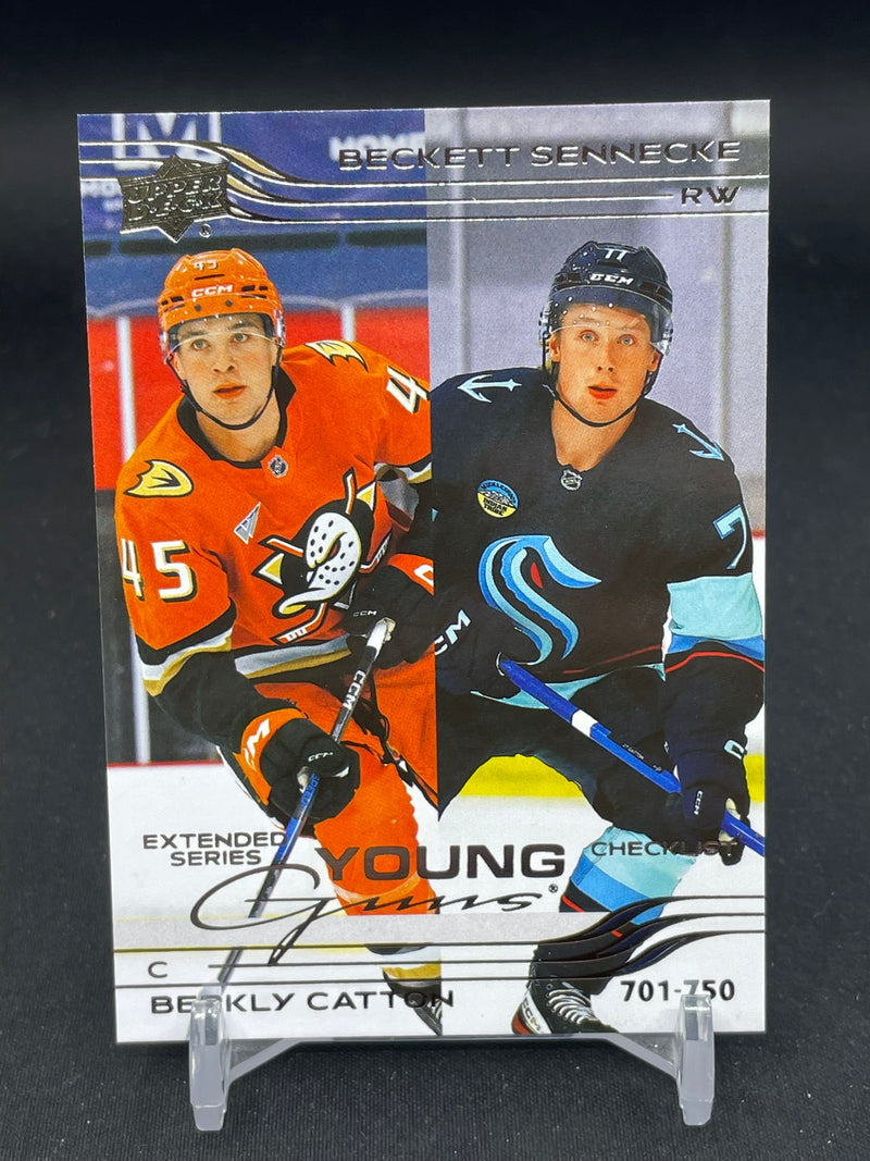 2025 UPPER DECK EXTENDED SERIES - YOUNG GUNS CHECKLIST - B. CATTON / B. SENNECKE -
