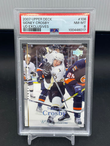 2007 UPPER DECK SERIES ONE - UD EXCLUSIVES - S. CROSBY - #108 - #'D/100 - PSA 8