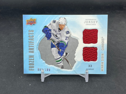 2008 UPPER DECK ARTIFACTS - FROZEN ARTIFACTS - H. SEDIN - #FAD-HS - #'D/100 - DUAL RELIC