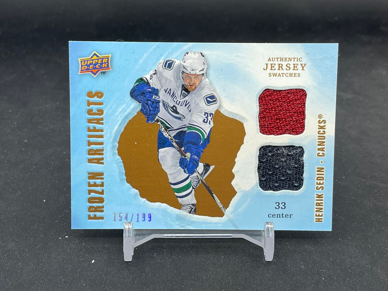 2008 UPPER DECK ARTIFACTS - FROZEN ARTIFACTS - H. SEDIN - #FAD-HS - #'D/199 - DUAL RELIC