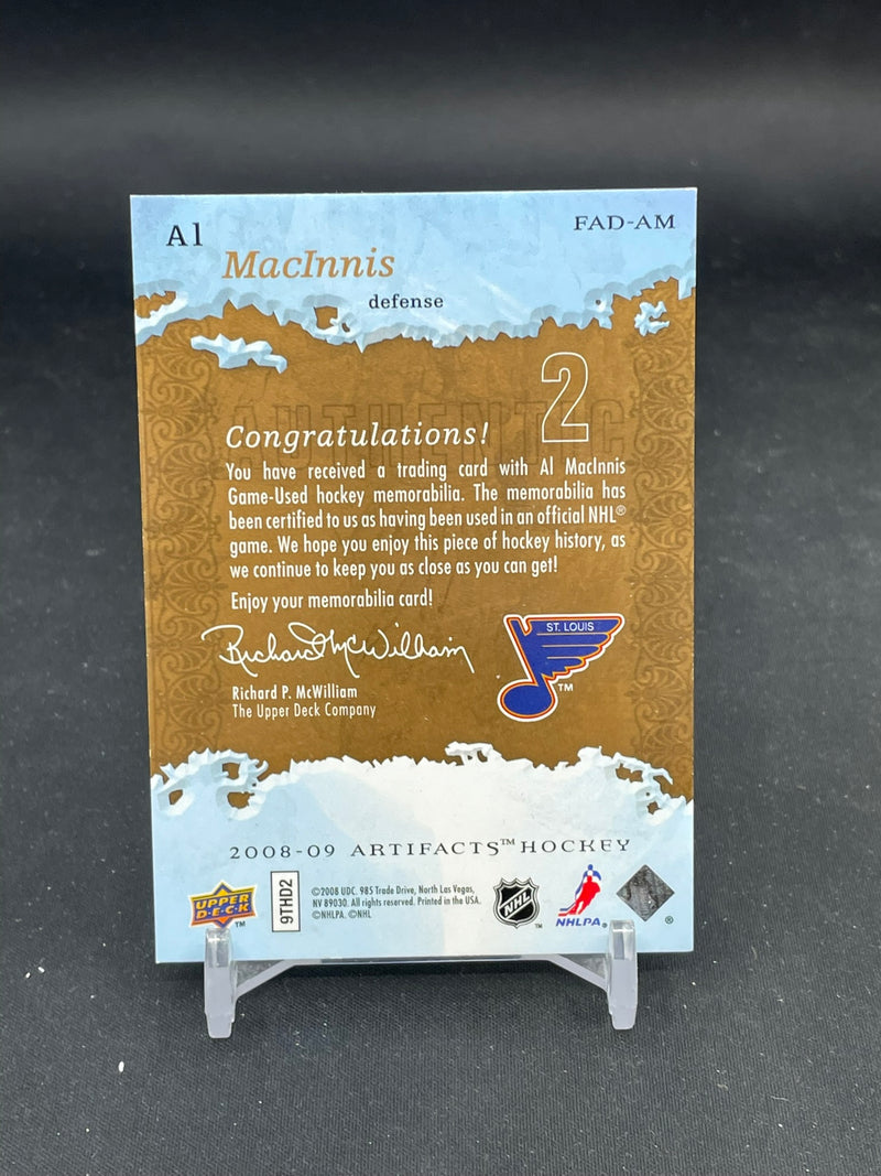 2008 UPPER DECK ARTIFACTS - FROZEN ARTIFACTS - A. MACINNIS - #FAD-AM - #'D/199 - DUAL RELIC