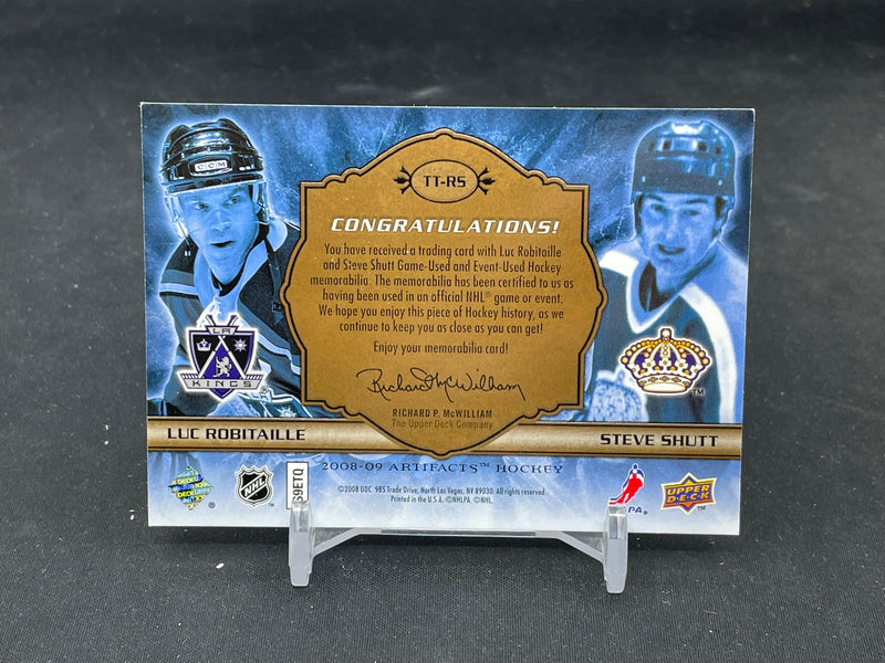 2008 UPPER DECK ARTIFACTS - TUNDRA TANDEMS - L. ROBITAILLE / S. SHUTT - #TT-RS - #'D/100 - DUAL RELIC