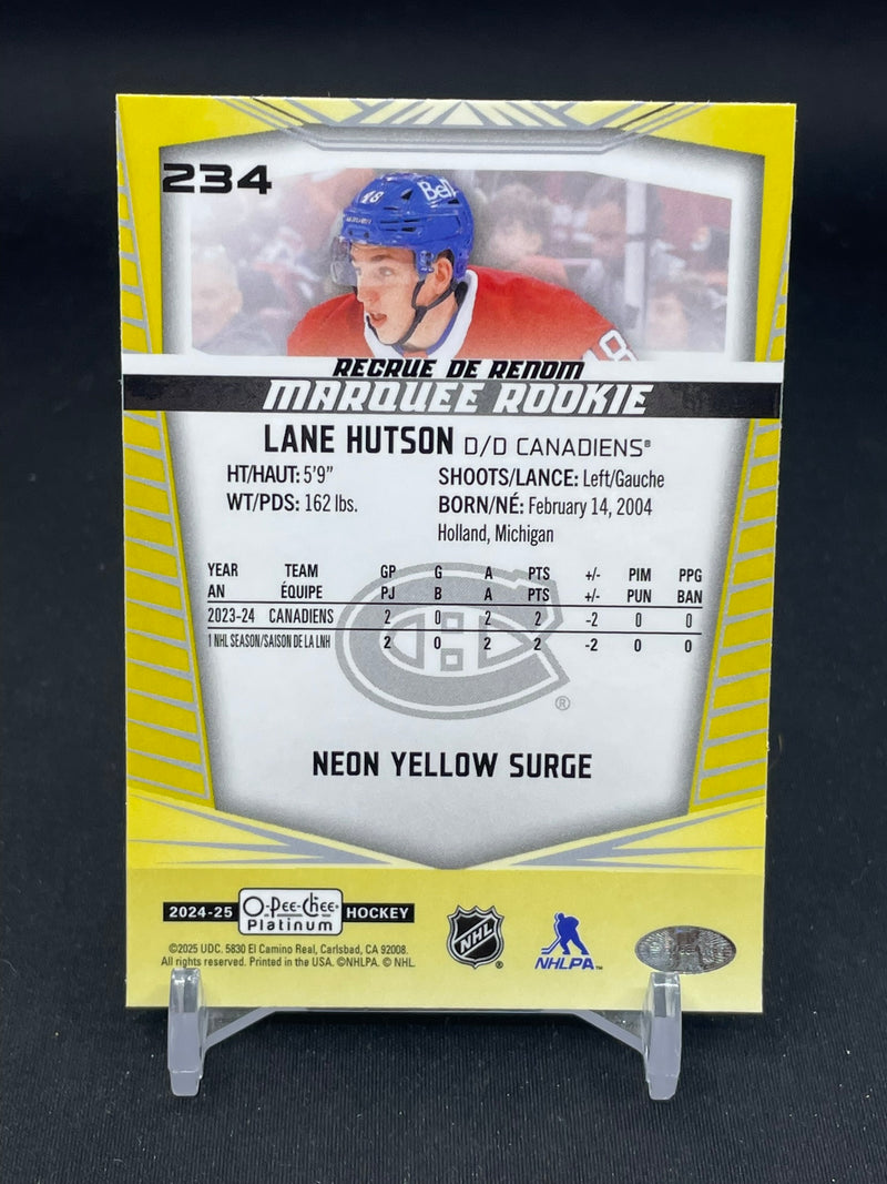 2024 UPPER DECK O-PEE-CHEE PLATINUM - NEON YELLOW SURGE - MARQUEE ROOKIE - L. HUTSON -