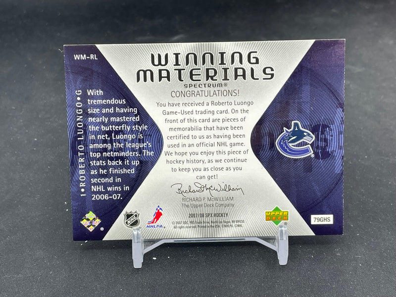 2007 UPPER DECK SPX - WINNING MATERIALS - R. LUONGO - #WM-RL - #'D/99 - DUAL RELIC