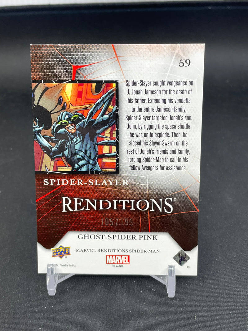 2024 UPPER DECK MARVEL RENDITIONS SPIDER-MAN - GHOST-SPIDER PINK - SPIDER-SLAYER - #59 - #'D/199