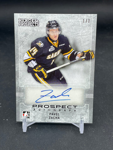 2014 LEAF IN THE GAME HEROES & PROSPECTS - PROSPECT AUTOGRAPH - P. ZACHA - #75 - #'D/1 - AUTOGRAPH