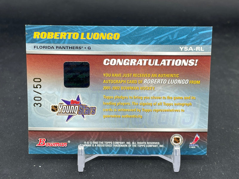 2001 TOPPS BOWMAN YOUNG STARS - R. LUONGO - #YSA-RL - #'D/50 - AUTOGRAPH