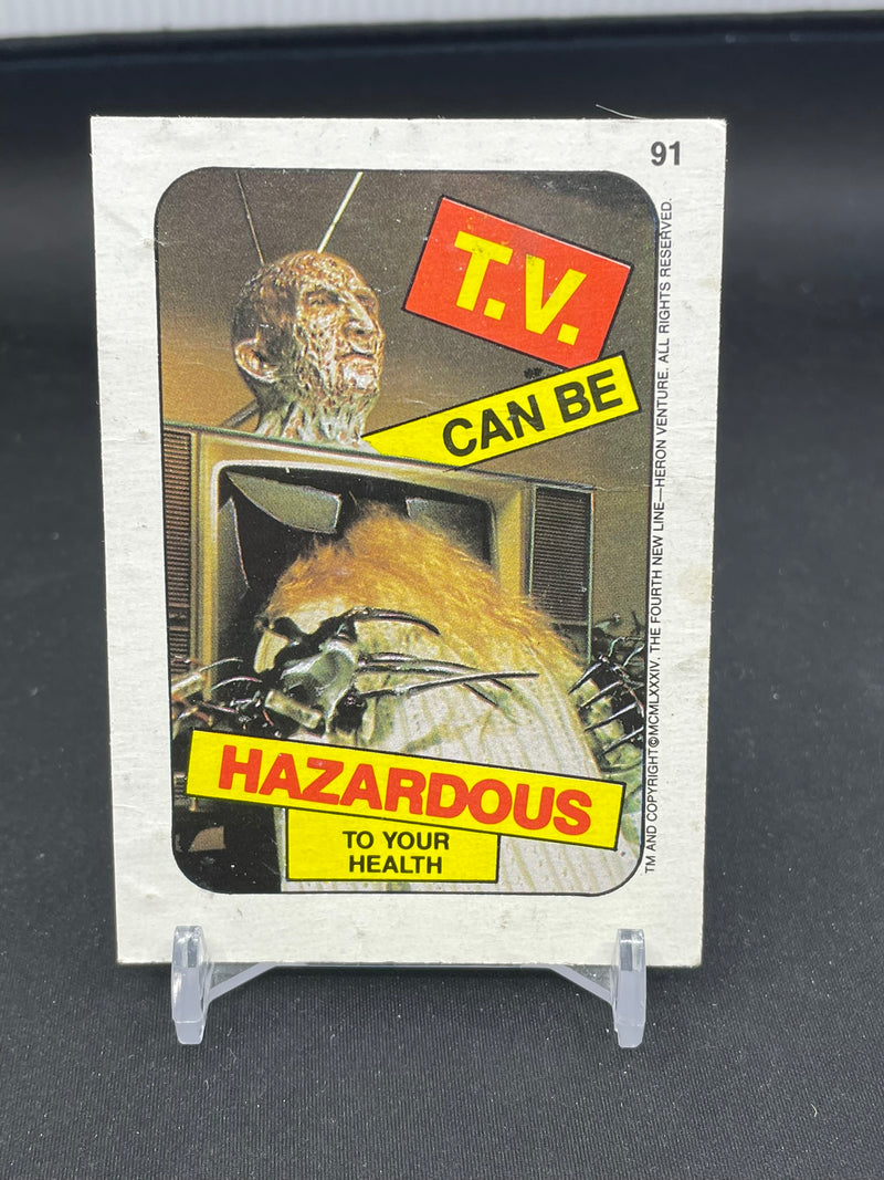 1988 O-PEE-CHEE FRIGHT FLICKS - TV CAN BE HAZARDOUS -