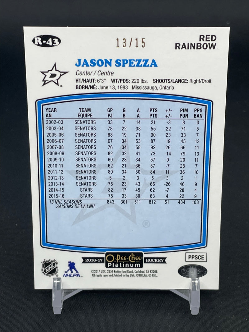 2016 UPPER DECK O-PEE-CHEE PLATINUM - RED RAINBOW RETRO - J. SPEZZA - #R-43 - #'D/15