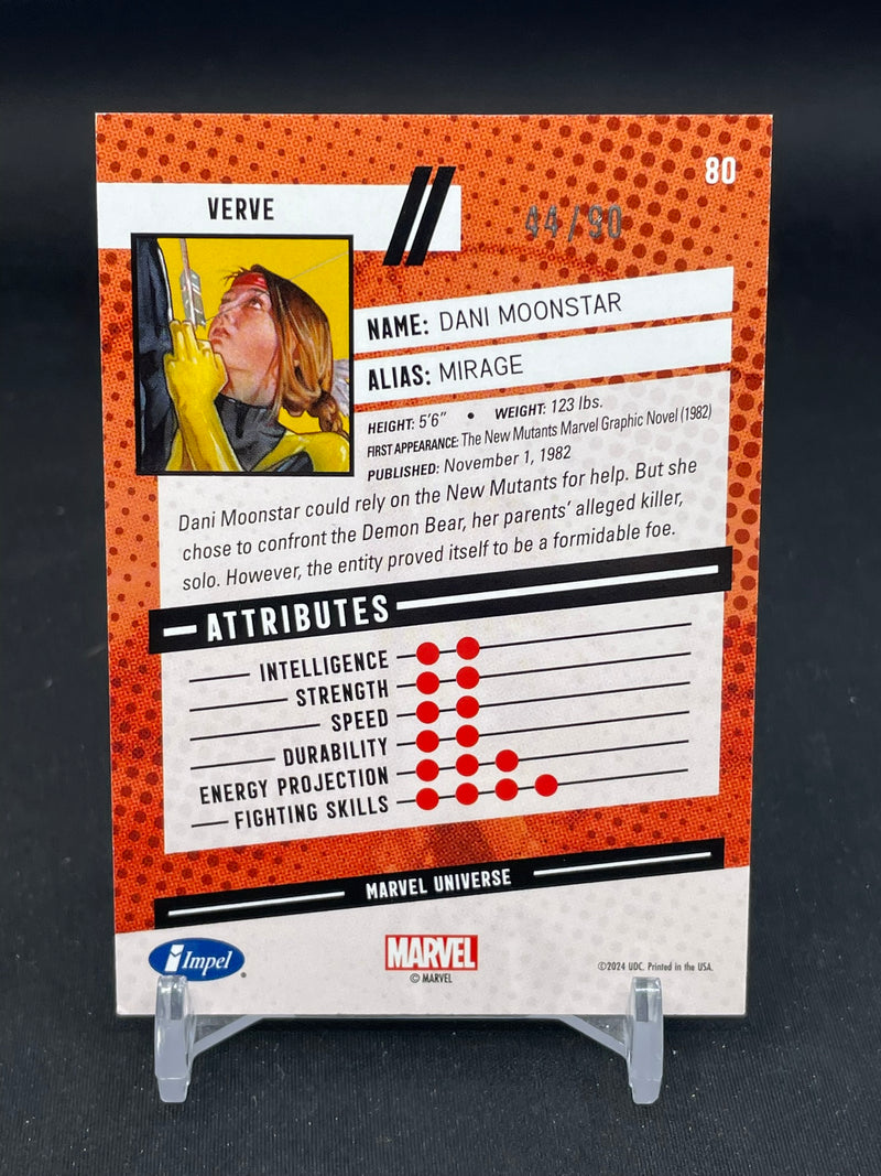 2024 UPPER DECK MARVEL RENDITIONS - IMPEL VERVE - DANI MOONSTAR - #80 - #'D/90