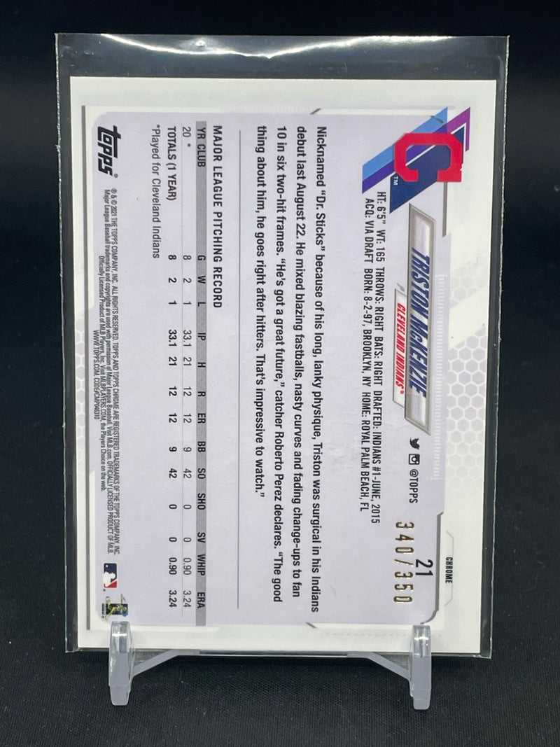 2021 TOPPS CHROME - MAGENTA SPECKLE REFRACTOR - T. McKENZIE - #21 - #'D/350 - RC