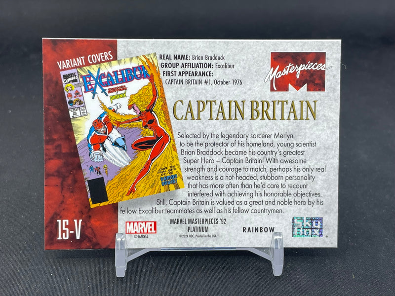 2024 UPPER DECK MARVEL MASTERPIECES '92 PLATINUM - RAINBOW - VARIANT COVERS - CAPTAIN BRITAIN -