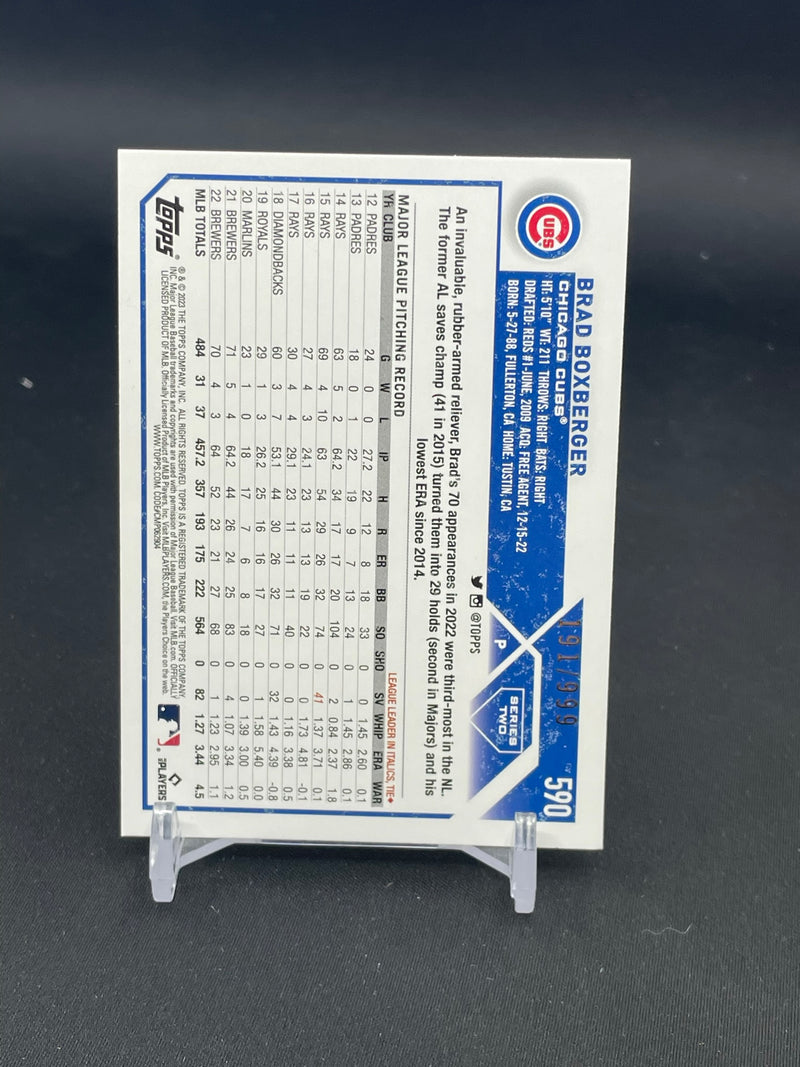 2023 TOPPS SERIES TWO - BLUE FOIL - B. BOXBERGER - #590 - #'D/999