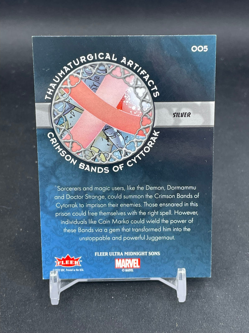 2023 UPPER DECK FLEER ULTRA MIDNIGHT SONS - SILVER - THAUMATURGICAL ARTIFACTS - CRIMSON BANDS OF CYTTORAK -