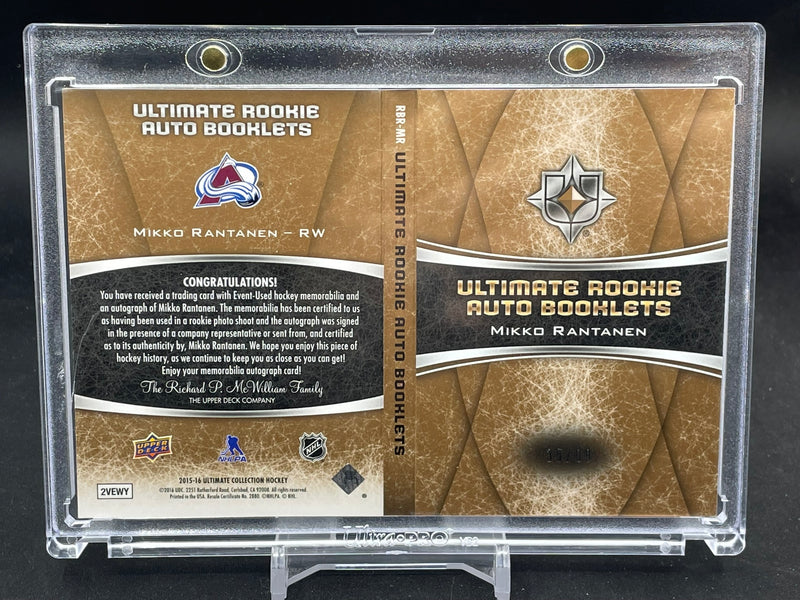 2015 UPPER DECK ULTIMATE - ULTIMATE ROOKIE AUTO BOOKLETS - M. RANTANEN - #RBR-MR - #'D/99 - DUAL RELIC - AUTOGRAPH - RC