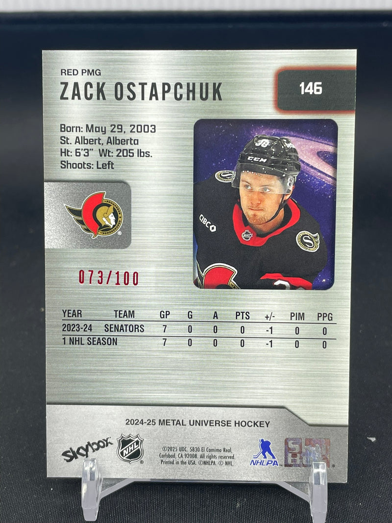 2024 UPPER DECK METAL UNIVSERSE SKYBOX - RED PRECIOUS METAL GEMS - Z. OSTPCHUK - #146 - #'D/100 - RC
