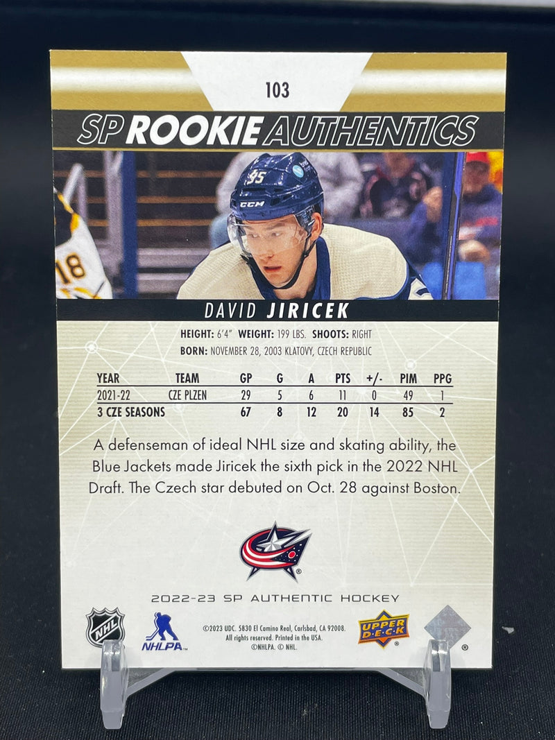 2022 UPPER DECK SP AUTHENTIC - GOLD - ROOKIE AUTHENTICS - D. JIRICEK - #103 - #'D/199 - RC