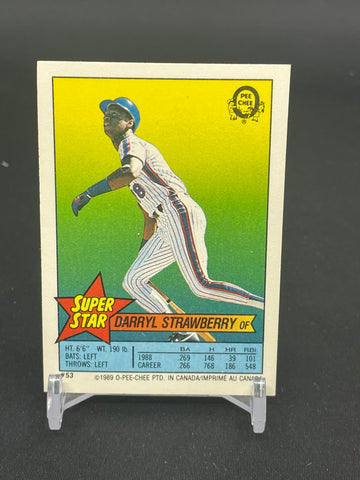 1989 O-PEE-CHEE STICKER - SUPER STAR - D. STRAWBERRY - #53