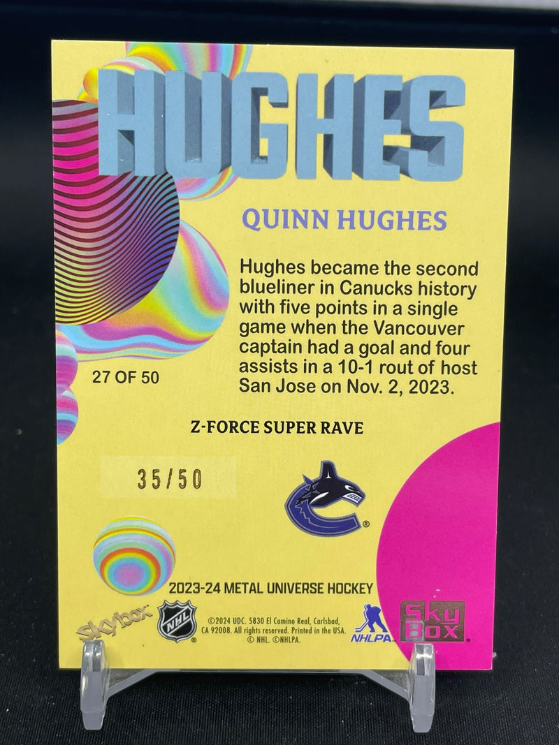 2023 UPPER DECK METAL UNIVERSE SKYBOX BOX - SUPER RAVE - Z-FORCE - Q. HUGHES - #27 - #'D/50