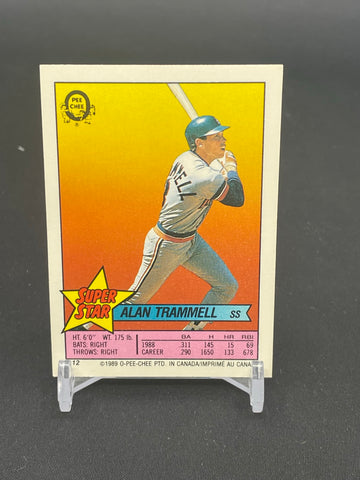 1989 O-PEE-CHEE STICKER - SUPER STAR - A. TRAMMELL - #12