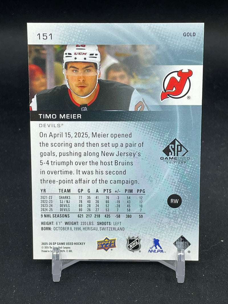 2025 UPPER DECK SP GAME USED - GOLD - T. MEIER - #151 - #'D/149