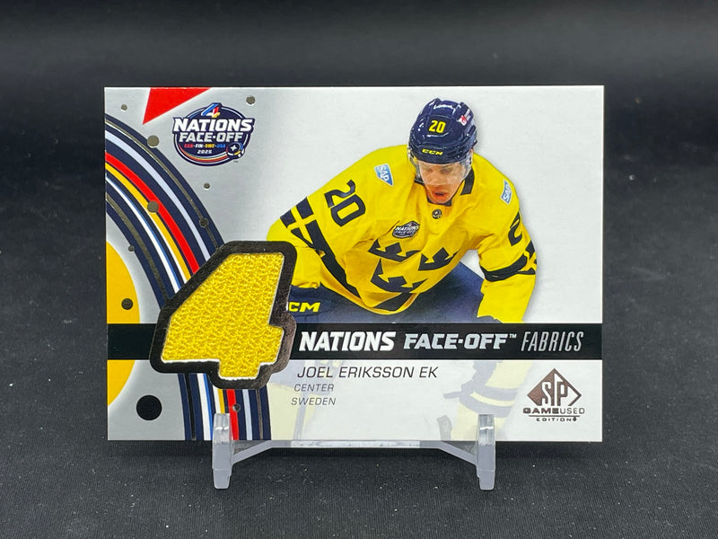 2025 UPPER DECK SP GAME USED - 4 NATIONS FACE-OFF FABRICS - J. ERIKSSON EK -