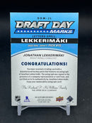 2025 UPPER DECK SP GAME USED - DRAFT DAY MARKS - J. LEKKERIMAKI - #DDM-JL - #'D/35 - RELIC - AUTOGRAPH