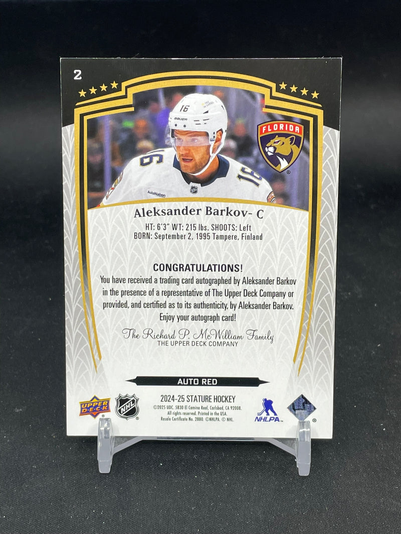 2024 UPPER DECK STATURE - AUTO RED - A. BARKOV - #2 - #'D/99 - AUTOGRAPH