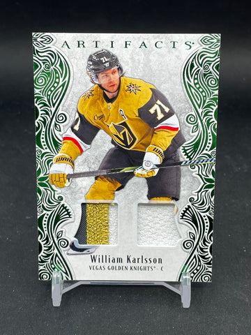 2025 UPPER DECK ARTIFACTS - EMERALD MATERIAL - W. KARLSSON - #27 - #'D/65 - DUAL RELIC