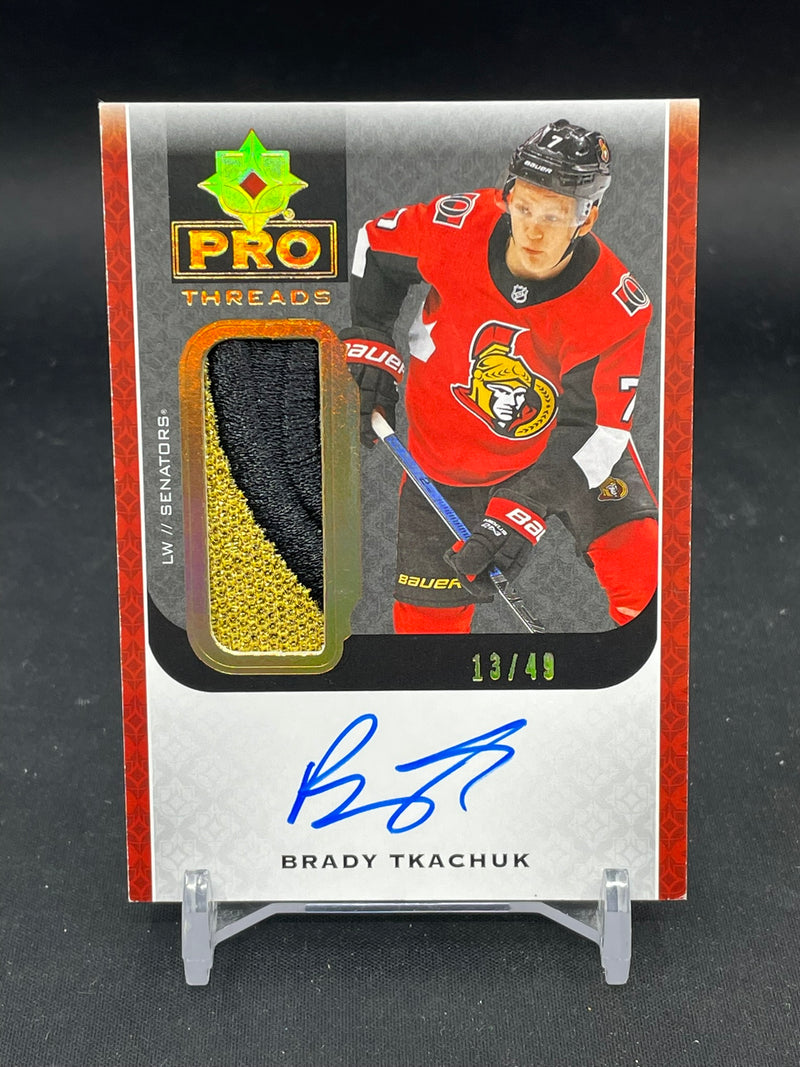 2019 UPPER DECK ULTIMATE - PRO THREADS - B. TKACHUK - #PT-BT - #'D/49 - RELIC - AUTOGRAPH
