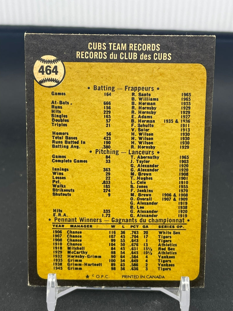 1973 O-PEE-CHEE - CHICAGO CUBS -