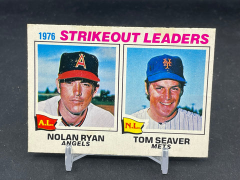 1977 O-PEE-CHEE - 1976 STRIKEOUT LEADERS - N. RYAN / T. SEAVER - #6