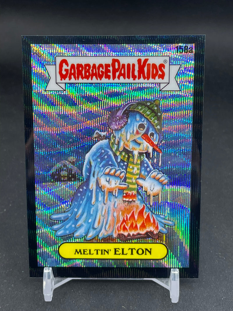 2021 TOPPS  GARBAGE PAIL KIDS - BLACK REFRACTOR - MELTIN' ELTON - #158A - #'D/99