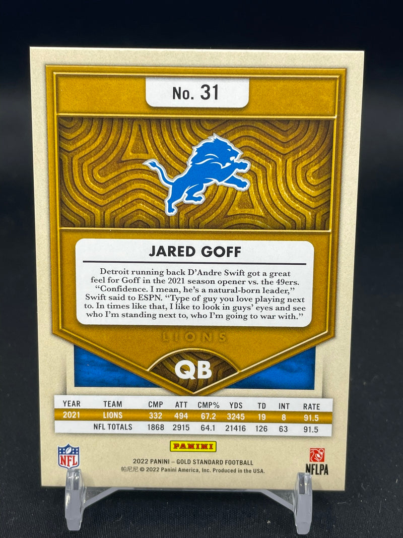 2022 PANINI GOLD STANDARD - J. GOFF - #31 - #'D/49