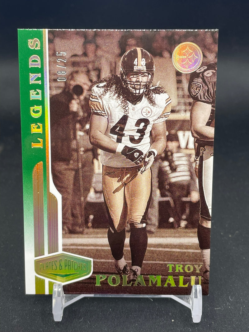 2020 PANINI PLATES & PATCHES - LEGENDS - T. POLAMALU - #152 - #'D/25