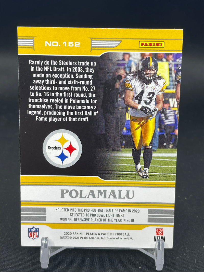 2020 PANINI PLATES & PATCHES - LEGENDS - T. POLAMALU - #152 - #'D/25