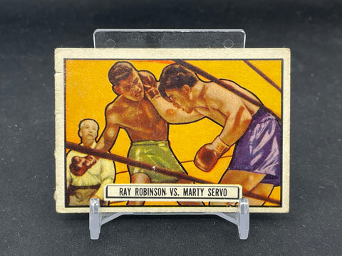 1951 TOPPS RINGSIDE - RAY ROBINSON VS. MARTY SERVO - #34